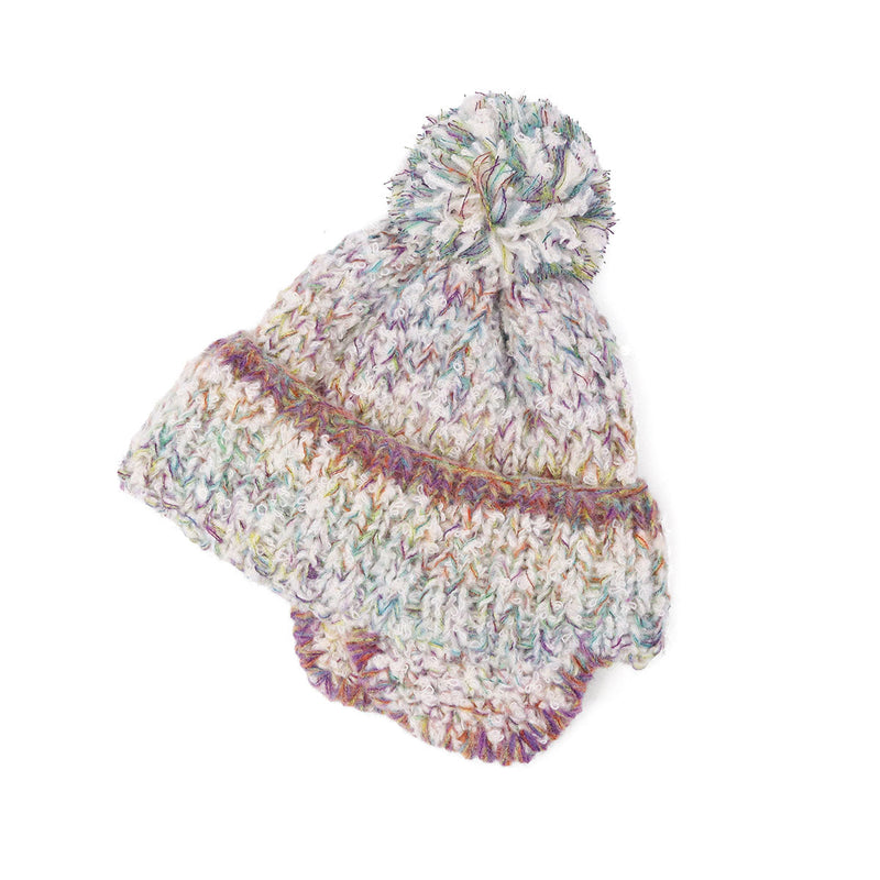 CA4LA ニット帽 レディース メンズ カシラ 帽子 耳あて 秋冬 おしゃれ かわいい ポンポン ブランド 防寒 耳付きニット ミックスカラー カラフル ふわふわ 日本製 STRAWBERRY TREE 7 TKU00438