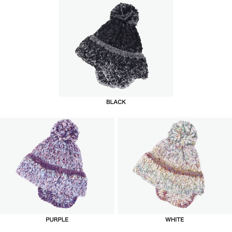 CA4LA ニット帽 レディース メンズ カシラ 帽子 耳あて 秋冬 おしゃれ かわいい ポンポン ブランド 防寒 耳付きニット ミックスカラー カラフル ふわふわ 日本製 STRAWBERRY TREE 7 TKU00438