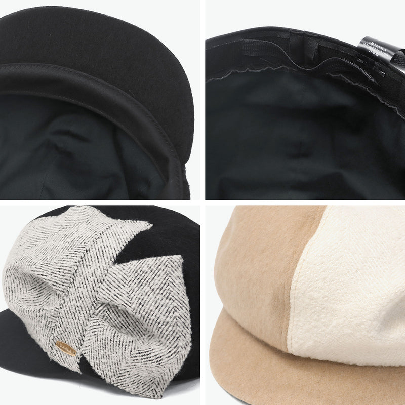 CA4LA キャスケット レディース 帽子 カシラ ブランド 女性 おしゃれ ハンチング かわいい 秋冬 秋 冬 ウール混 可愛い シンプル キャップ つば UVカット 紫外線対策 サイズ調節 日本製 HK NOELLE TOZ00106