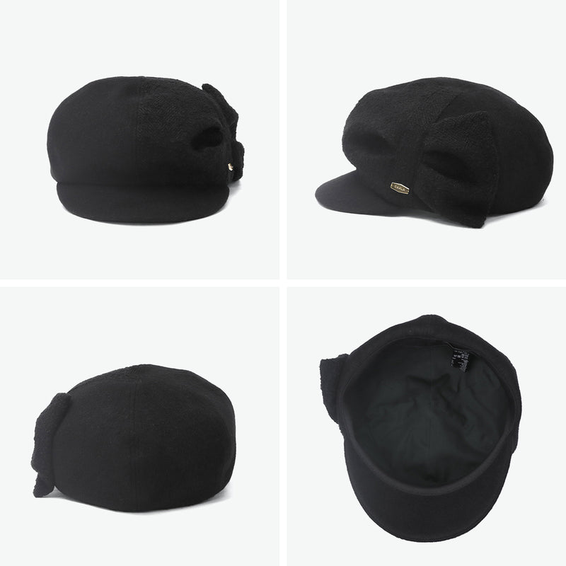 CA4LA キャスケット レディース 帽子 カシラ ブランド 女性 おしゃれ ハンチング かわいい 秋冬 秋 冬 ウール混 可愛い シンプル キャップ つば UVカット 紫外線対策 サイズ調節 日本製 HK NOELLE TOZ00106