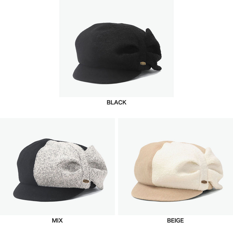 CA4LA キャスケット レディース 帽子 カシラ ブランド 女性 おしゃれ ハンチング かわいい 秋冬 秋 冬 ウール混 可愛い シンプル キャップ つば UVカット 紫外線対策 サイズ調節 日本製 HK NOELLE TOZ00106