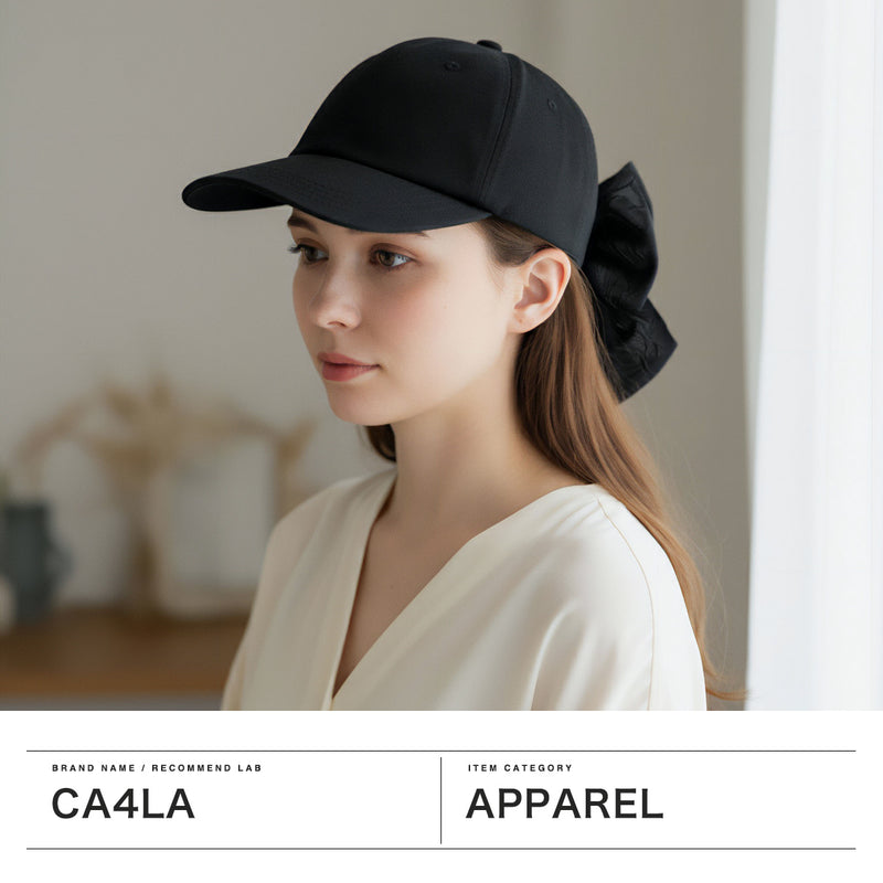 CA4LA キャップ レディース 帽子 カシラ ブランド 女性 可愛い おしゃれ ベースボールキャップ 6枚パネル リボン付き かわいい シンプル キャップ つば UVカット 紫外線対策 洗濯可 日本製 HILDA 4 TOZ00129