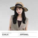 CA4LA ハット 帽子 レディース カンカン帽 麦わら帽子 カシラ つば広 夏 春 柄編み ラミー 麻 水玉 おしゃれ カジュアル 上品 きれいめ 女性 リボン 日本製 Main Collection DOT KTZ02670