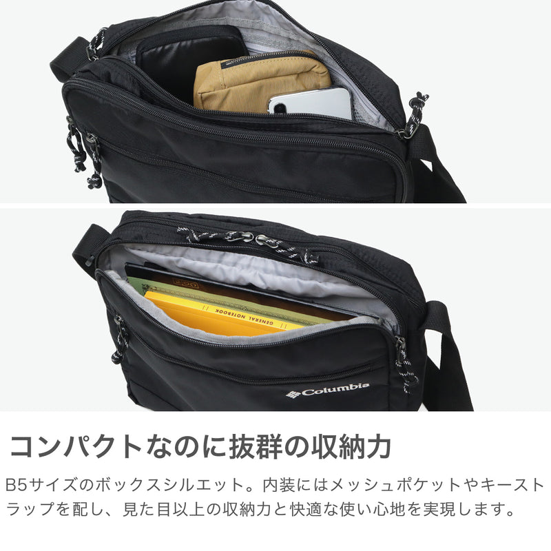 コロンビア ショルダーバッグ メンズ レディース 軽量 Columbia ブランド 斜めがけ ショルダー バッグ かっこいい 大人 横型 おしゃれ カジュアル シンプル 撥水 B5 4.6L Big Muddy Road Shoulder PU8814