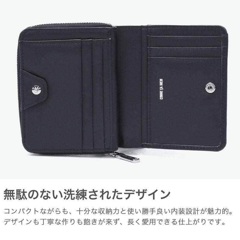 Commesmen wallet for men, bifold genuine leather, compact, COMME CA MEN brand zipper, leather, cowhide, coin purse, simple, stylish, wallet, bifold, bifold wallet, Prooche, round bifold wallet, WCM5612