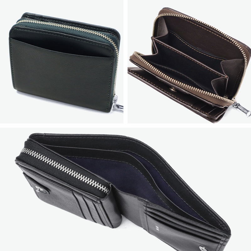 Commesmen wallet for men, bifold genuine leather, compact, COMME CA MEN brand zipper, leather, cowhide, coin purse, simple, stylish, wallet, bifold, bifold wallet, Prooche, round bifold wallet, WCM5612