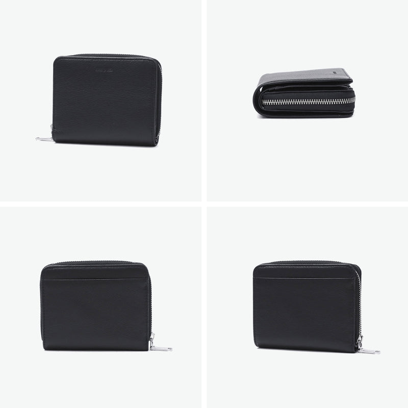 Commesmen wallet for men, bifold genuine leather, compact, COMME CA MEN brand zipper, leather, cowhide, coin purse, simple, stylish, wallet, bifold, bifold wallet, Prooche, round bifold wallet, WCM5612