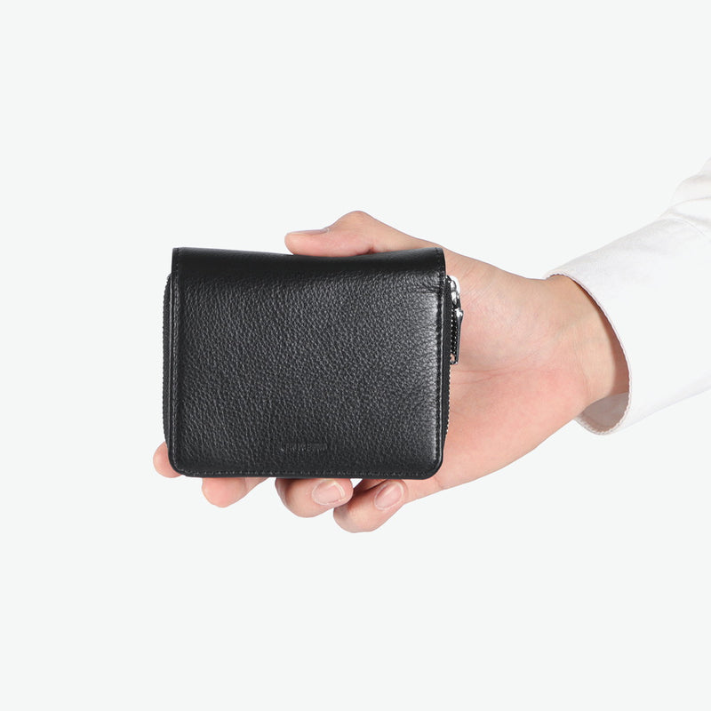 Commesmen wallet for men, bifold genuine leather, compact, COMME CA MEN brand zipper, leather, cowhide, coin purse, simple, stylish, wallet, bifold, bifold wallet, Prooche, round bifold wallet, WCM5612
