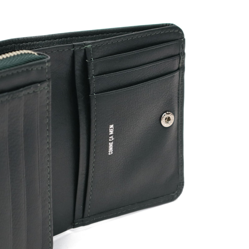 Commesmen wallet for men, bifold genuine leather, compact, COMME CA MEN brand zipper, leather, cowhide, coin purse, simple, stylish, wallet, bifold, bifold wallet, Prooche, round bifold wallet, WCM5612
