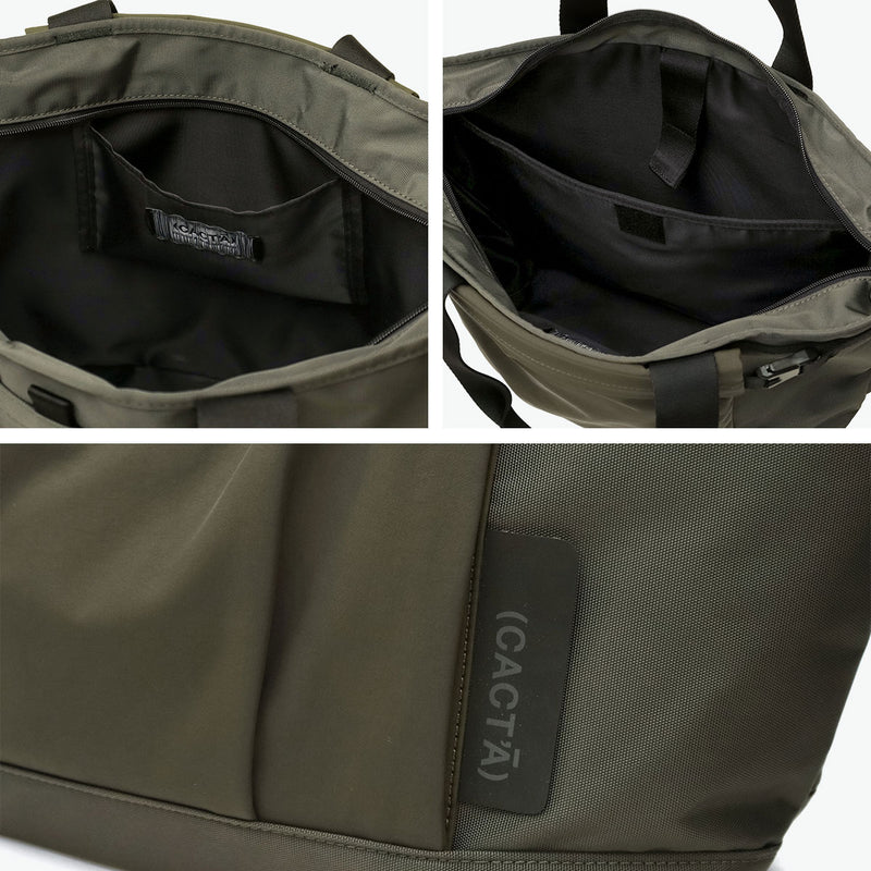 カクタ トートバッグ メンズ レディース 大きめ A4 B4 (CACT'A) 軽量 通勤 ブランド 2WAY トート バッグ ショルダー 大容量 持ち手 長め 軽い 横型 黒 斜めがけ ナイロン ROLLING BOTT TOTE BAG 1061