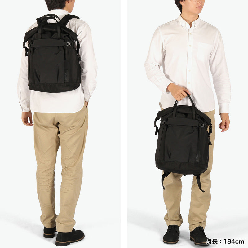 カクタ リュック メンズ レディース 大容量 (CACT'A) おしゃれ カジュアル 軽量 軽い 旅行 A4 B4 バックパック デイパック ナイロン ロールトップ PC 黒 ROLLING BOTT BACK PACK 1062