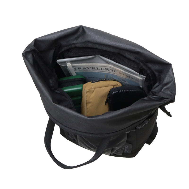 カクタ リュック メンズ レディース 大容量 (CACT'A) おしゃれ カジュアル 軽量 軽い 旅行 A4 B4 バックパック デイパック ナイロン ロールトップ PC 黒 ROLLING BOTT BACK PACK 1062