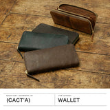 カクタ 長財布 メンズ レディース (CACT'A) 財布 大容量 本革 ラウンドファスナー ブランド 革 レザー ロングウォレット カード 小銭入れ 軽量 軽い おしゃれ グリーン 革財布 サイフ HABANA LONG WALLET 2045