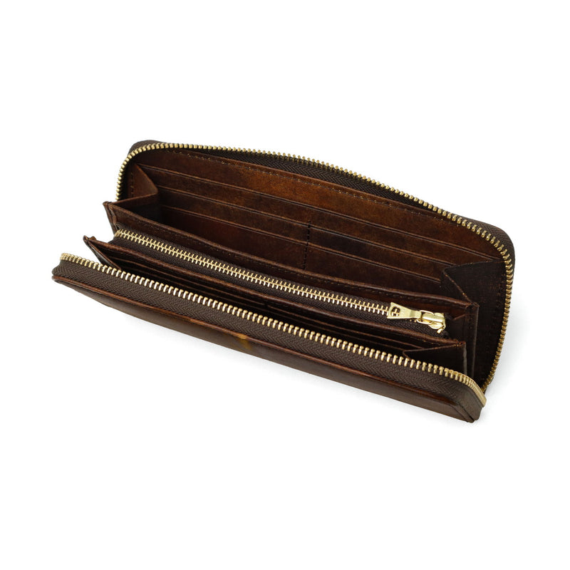 カクタ 長財布 メンズ レディース (CACT'A) 財布 大容量 本革 ラウンドファスナー ブランド 革 レザー ロングウォレット カード 小銭入れ 軽量 軽い おしゃれ グリーン 革財布 サイフ HABANA LONG WALLET 2045