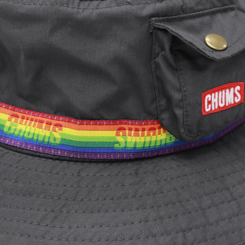 【日本正規品】 チャムス 帽子 キッズ ブランド CHUMS 日よけ UVカット かわいい 男の子 女の子 ハット 紐付き ピクニック フェス 通学 通園 フリーサイズ チロリアンテープ キッズフェスハット CH25-1073