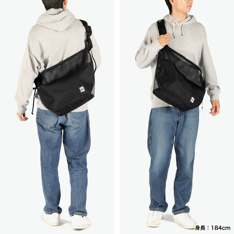 【日本正規品】 チャムス ショルダーバッグ メンズ レディース 大きめ 斜め掛け ブランド CHUMS バッグ A4 20L 軽量 軽い 大人 メッシュ ドローコード アウトドア Mesh Drawcord Shoulder Bag CH60-3930