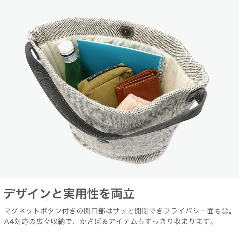 クレドラン トートバッグ レディース 大きめ ブランド A4 ショルダーバッグ CLEDRAN バッグ 上品 大人 かわいい 大人可愛い 持ち手 革 綿麻 縦型 おしゃれ 丈夫 HAND＆WORK C/J HALF SHOULDER CL-3760