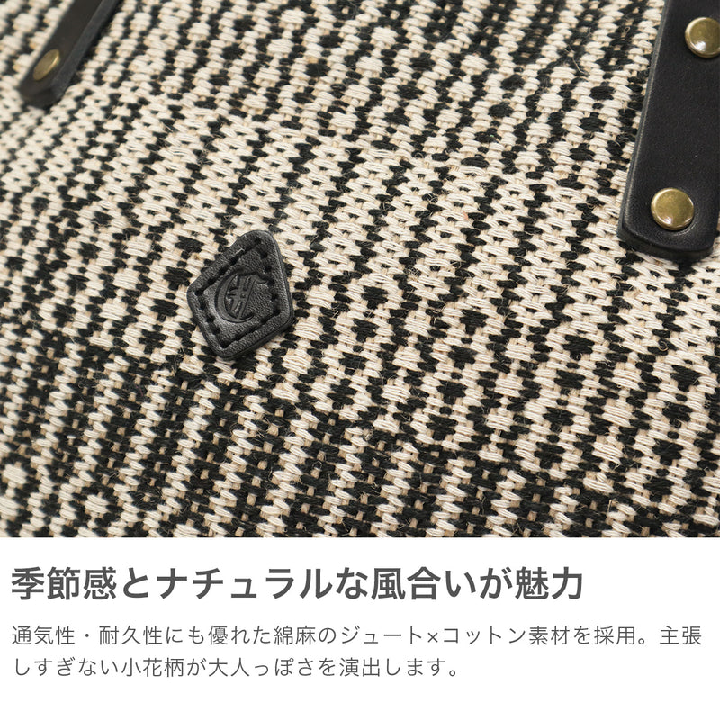 クレドラン トートバッグ レディース 小さめ ブランド CLEDRAN バッグ 上品 ナチュラル 大人 かわいい 大人可愛い 持ち手 革 綿麻 小花 柄 おしゃれ 丈夫 A5 HAND＆WORK FLOWER PATTERN TOTE CL-3770