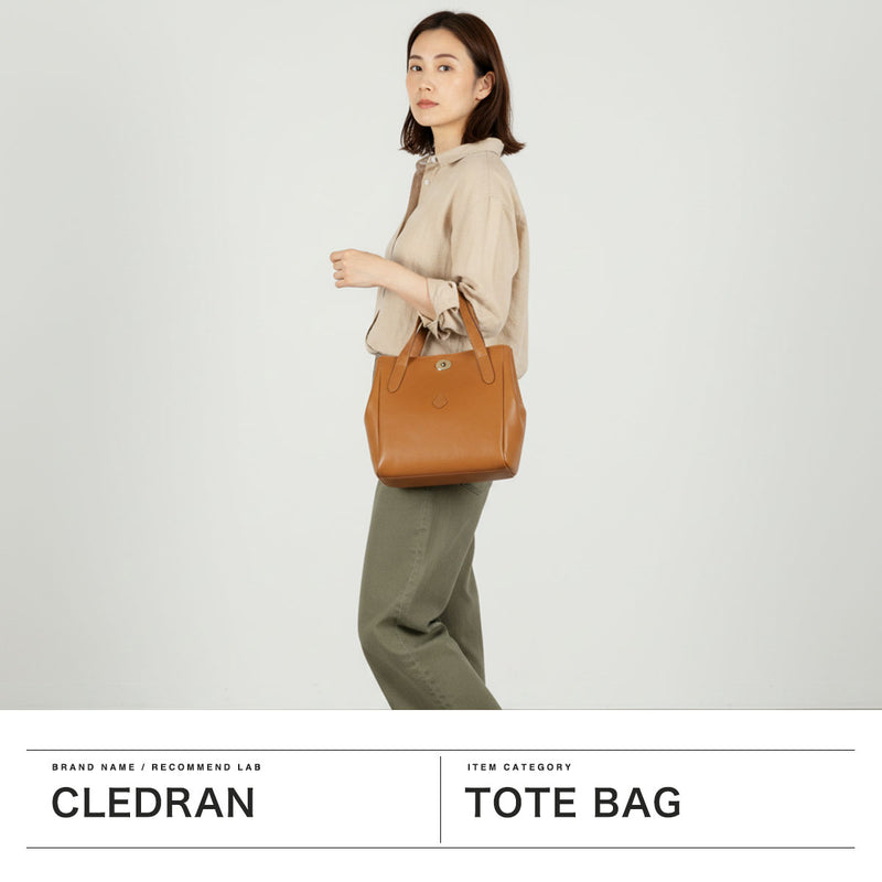 クレドラン トートバッグ レディース 小さめ 軽量 ブランド CLEDRAN コンパクト トート バッグ ハンドバッグ レザー 本革 牛革 上品 おしゃれ かわいい きれいめ 黒 日本製 A5 SAINTE TOTE CL-3855