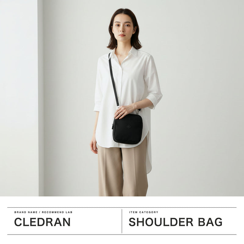 クレドラン ショルダーバッグ レディース ブランド 軽量 小さめ ミニ CLEDRAN 斜めがけ 大人 上品 おしゃれ かわいい きれいめ ナイロン コンパクト バッグ カジュアル 黒 日本製 CHEVA POCKET SHOULDER CL-3861