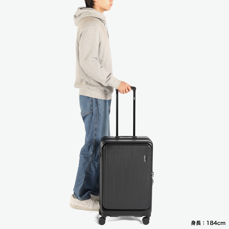 【公認販売店】 コールマン スーツケース 大容量 Coleman フロントオープン Mサイズ キャリーケース 旅行 出張 60L 5～6泊 TSA TSロック 双輪 4輪 FLAP フロントオープンジッパーキャリーM 60006