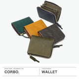 コルボ 二つ折り財布 メンズ レディース 本革 CORBO. 財布 日本製 ブランド 大人 札 小銭 小銭入れあり 小さめ 小さい コンパクト 革 レザー 牛革 プエブロ SLATE PUEBLO L字ファスナーコンパクト財布 1LN-1716