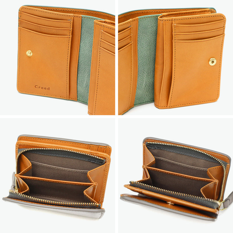 Creed Wallet Bifold Wallet Men's Women's Bifold Creed Bifold Brand Genuine Leather Leather Cowhide Stylish Adult Folding Wallet Coin Purse Adult Simple Compact SIBILLA middle 335C144N