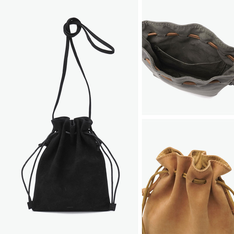 クルニー ショルダーバッグ メンズ レディース 斜めがけバッグ CRONY. 斜めがけ 小さめ 本革 革 牛革 ブランド 大人 軽量 軽い 巾着 縦 ミニショルダー バッグ 巾着ショルダー TATUM KINCHAKU SHOULDER CR-00132