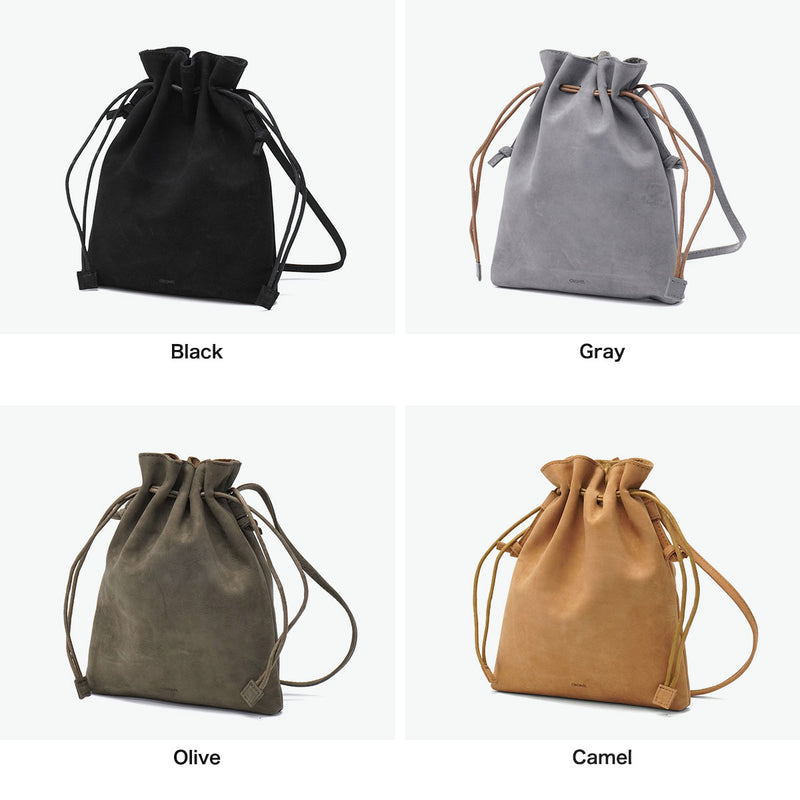 クルニー ショルダーバッグ メンズ レディース 斜めがけバッグ CRONY. 斜めがけ 小さめ 本革 革 牛革 ブランド 大人 軽量 軽い 巾着 縦 ミニショルダー バッグ 巾着ショルダー TATUM KINCHAKU SHOULDER CR-00132