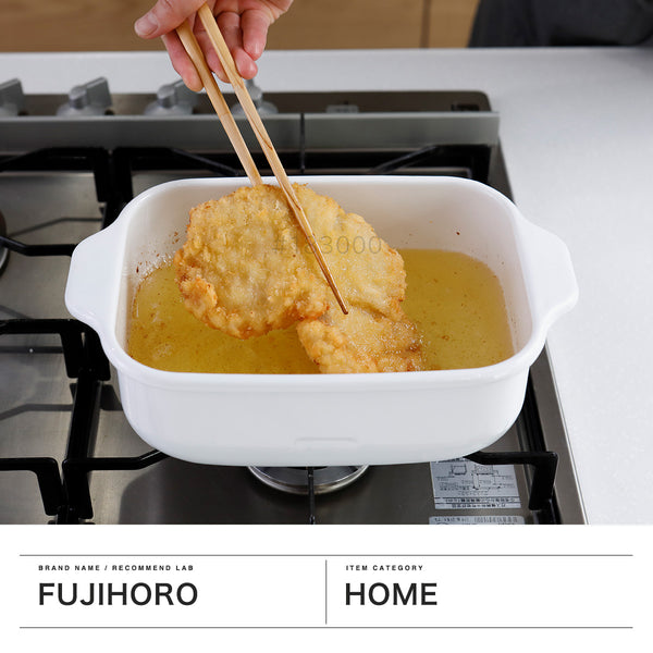 Fuji搪瓷天妇罗锅锅ih兼容IH包括感应仪表fujihoro Square tempura pot搪瓷锅迷你小型搪瓷搪瓷搪瓷einamel einamel tempura tempura炸鸡炸鸡炸食品温度计兼容