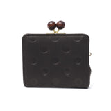 フォルナ 二つ折り財布 レディース がま口 本革 ブランド Folna 大人 日本製 コンパクト 財布 かわいい 二つ折 小銭入れ 牛革 レザー おしゃれ 上品 ドット 水玉 Woodball Gamaguchi Dots 2993903