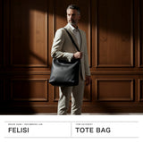 【正規品1年保証】 フェリージ トートバッグ メンズ レディース 大きめ B4 A4 Felisi バッグ ショルダーバッグ ショルダー 革 牛革 本革 レザー 横型 ブランド 軽量 軽い 大容量 2WAY 黒 STORICO 10/30/2/LD+DS