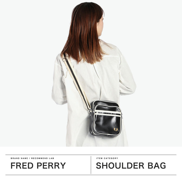 Fred Perry Shoulder Bag Men's Women's Crossbody Bag Brand FRED PERRY Crossbody Small Lightweight Zipper Cool Casual Adult Mini Shoulder Shoulder A5 3L Classic Side Bag L8258