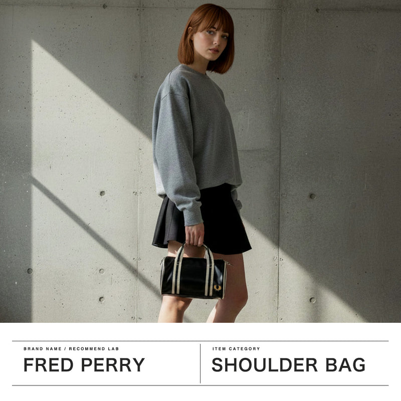 フレッドペリー ショルダーバッグ レディース メンズ FRED PERRY バッグ 小さめ おしゃれ ブランド 軽量 斜めがけ ミニボストン ミニショルダー ミニバレルバッグ 2WAY 3L Classic Mini Barrel Bag L9256
