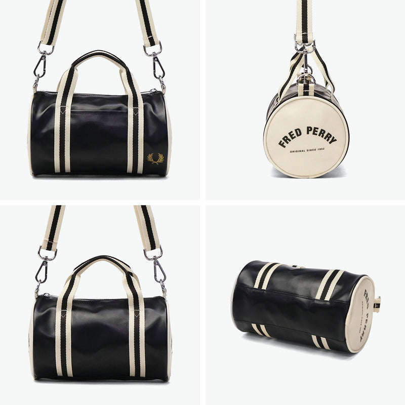 フレッドペリー ショルダーバッグ レディース メンズ FRED PERRY バッグ 小さめ おしゃれ ブランド 軽量 斜めがけ ミニボストン ミニショルダー ミニバレルバッグ 2WAY 3L Classic Mini Barrel Bag L9256