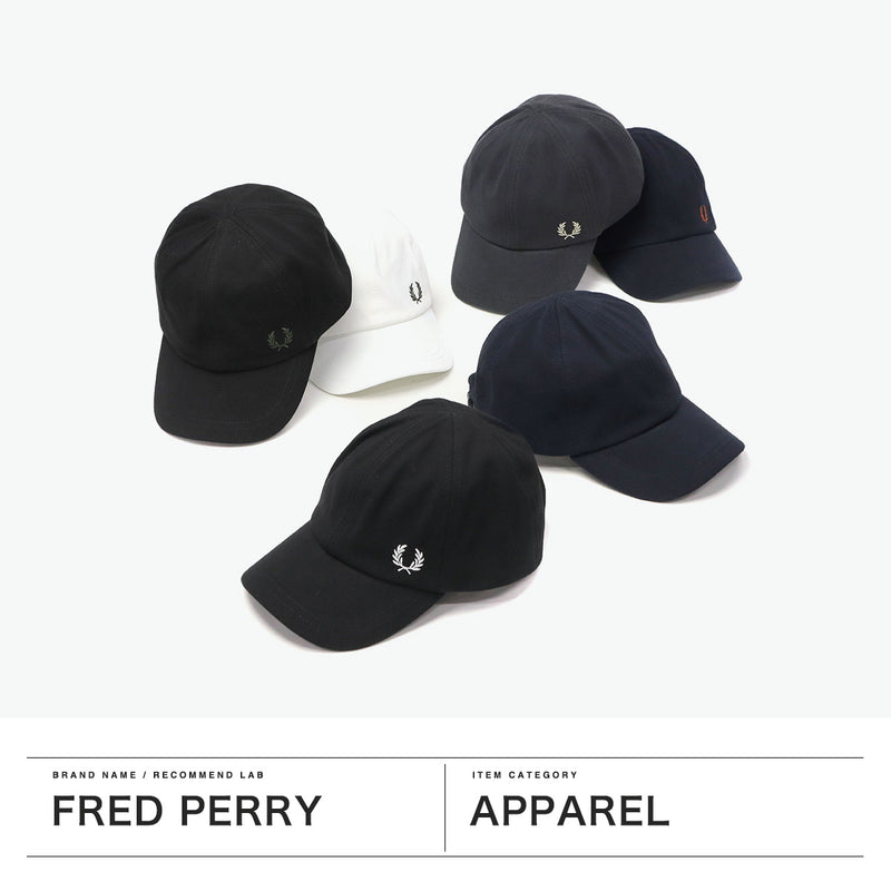 Fred Perry Cap Men's Women's FRED PERRY Hat Baseball Cap Brand Stylish Black Casual Simple Classic Lightweight Logo Embroidery One Point Pique Classic Cap HW6726