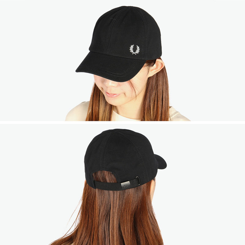 弗雷德·佩里（Fred Perry Cap）男子女士弗雷德·佩里（Fred Perry）帽子棒球帽品牌时尚黑色休闲简单经典轻巧徽标刺绣一点点Pique Classic Cap HW6726