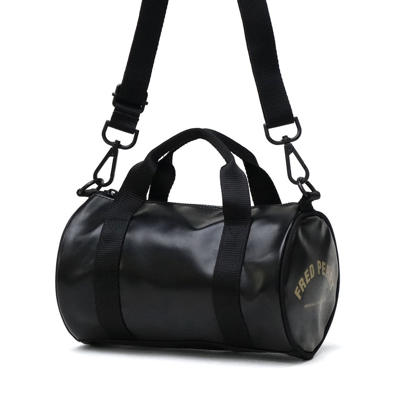 フレッドペリー ショルダーバッグ メンズ レディース 小さめ おしゃれ FRED PERRY ショルダー バッグ ハンドバッグ 斜め掛け 斜めがけ ブランド 軽量 軽い 2WAY 黒 ブラック Tonal Classic Mini Barrel Bag L1400