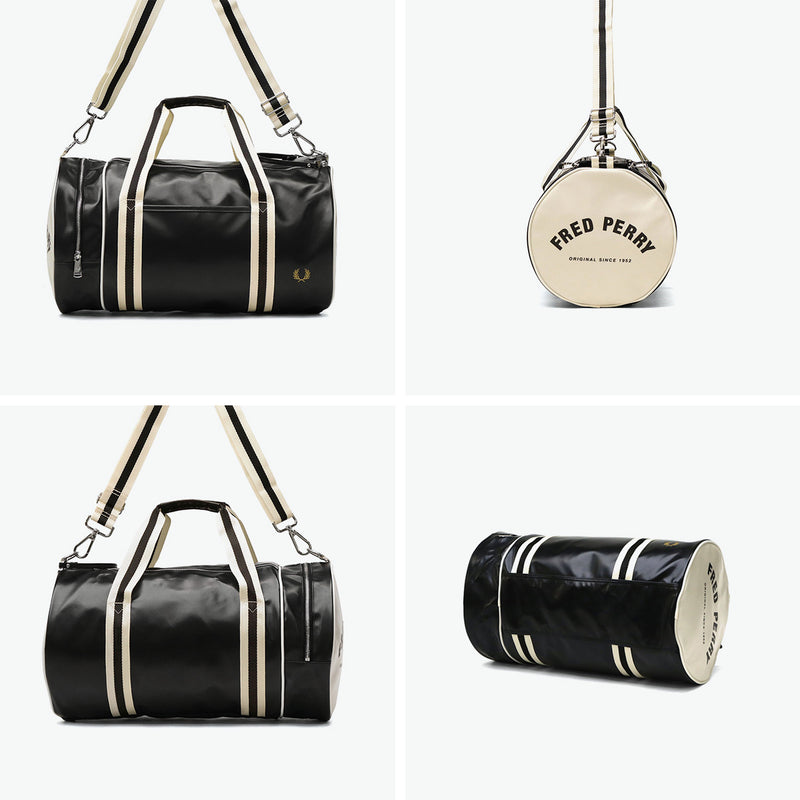 フレッドペリー ボストンバッグ 旅行 大容量 メンズ レディース FRED PERRY バッグ おしゃれ ブランド 軽量 大きめ 斜めがけ ボストン バレルバッグ カジュアル 2WAY 23L A4 Classic Barrel Bag L7255