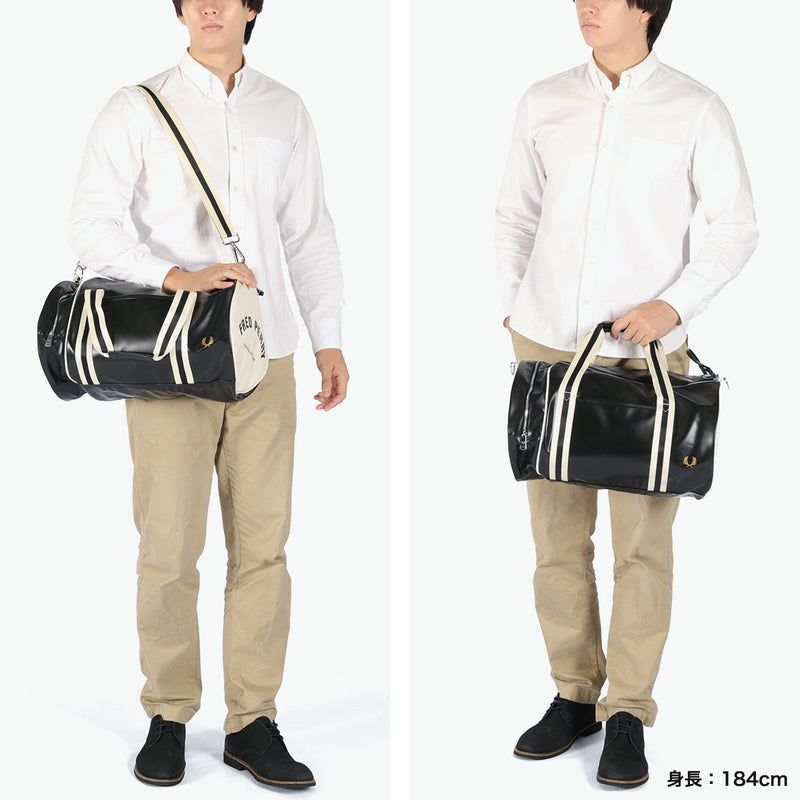 フレッドペリー ボストンバッグ 旅行 大容量 メンズ レディース FRED PERRY バッグ おしゃれ ブランド 軽量 大きめ 斜めがけ ボストン バレルバッグ カジュアル 2WAY 23L A4 Classic Barrel Bag L7255