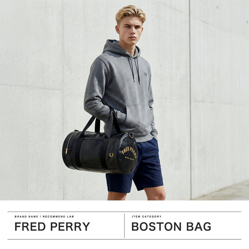 フレッドペリー ボストンバッグ 旅行 大容量 メンズ レディース FRED PERRY バッグ おしゃれ ブランド 軽量 大きめ 斜めがけ ボストン バレルバッグ カジュアル 2WAY 23L A4 Tonal Classic Barrel Bag L7260