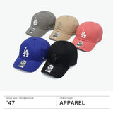 '47 Cap Men's Women's Brand Forty Seven CLEAN UP Hat Baseball Cap Logo Stylish Cotton Simple Casual Cool Size Adjustment Major League Cleanup Los Angeles Dodgers