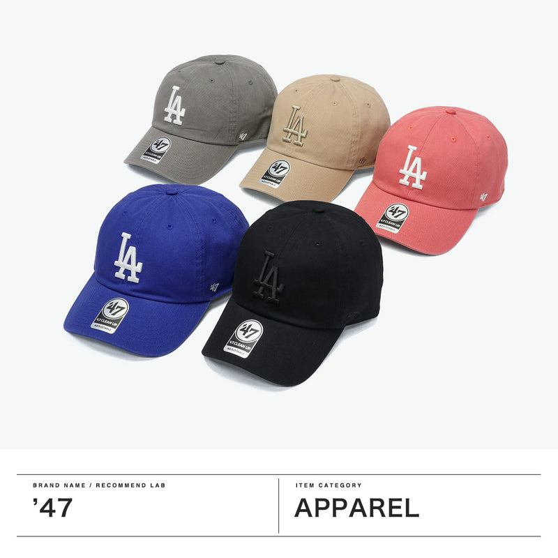 '47 Cap Men's Women's Brand Forty Seven CLEAN UP Hat Baseball Cap Logo Stylish Cotton Simple Casual Cool Size Adjustment Major League Cleanup Los Angeles Dodgers