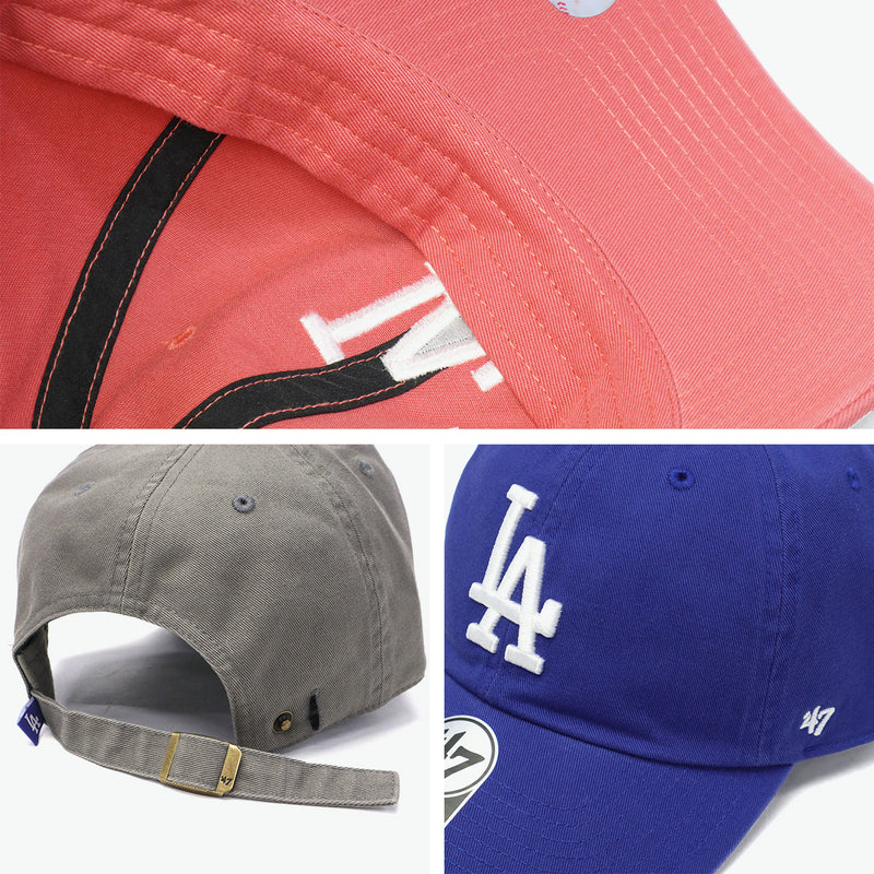 '47 Cap Men's Women's Brand Forty Seven CLEAN UP Hat Baseball Cap Logo Stylish Cotton Simple Casual Cool Size Adjustment Major League Cleanup Los Angeles Dodgers
