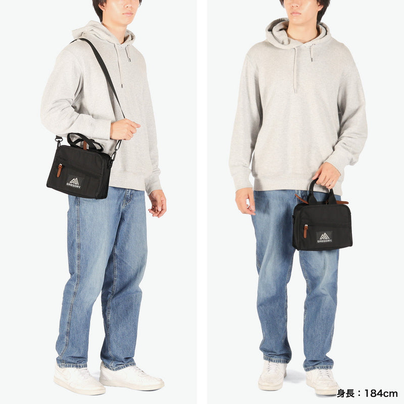 【日本正規品】 グレゴリー ショルダーバッグ メンズ レディース 斜めがけバッグ 小さめ GREGORY ブランド おしゃれ アウトドア ミニ バッグ 横型 シンプル 軽量 軽い 自立 A5 3L 無地 ナイロン 黒 プティサック