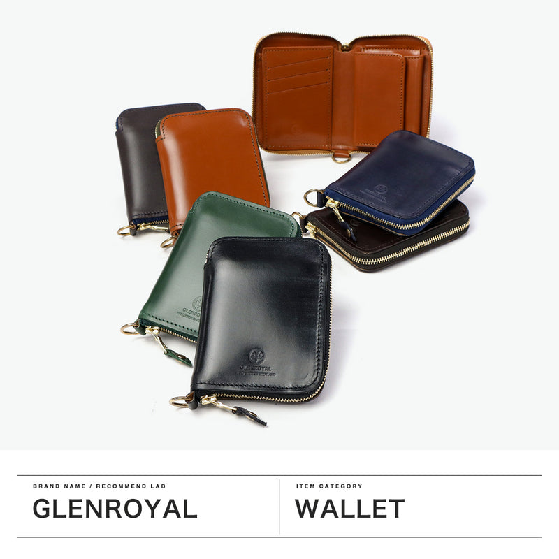 【正規品3カ月保証】 グレンロイヤル 財布 メンズ レディース コンパクト GLENROYAL 二つ折 二つ折り ブランド おしゃれ 本革 革 レザー ミニ財布 小銭入れあり ラウンドファスナー SMALL ZIP WALLET 03-5814