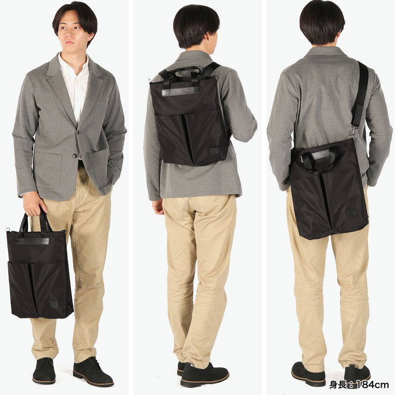 【正規品3カ月保証】 グレンロイヤル トートバッグ メンズ レディース A4 ファスナー付き GLENROYAL 縦型 ブランド 通勤 リュック ショルダー バッグ 3wayトートバッグ 3WAY TOTE BAG NYLON TWILL J2-0018
