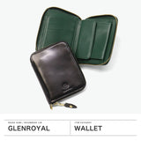 【正規品3カ月保証】 グレンロイヤル 二つ折り財布 メンズ レディース ブランド 財布 GLENROYAL 本革 コードバン ファスナー 小銭入れあり カード 小銭 小さめ ミニ コンパクト 馬革 SMALL ZIP WALLET J2-0025