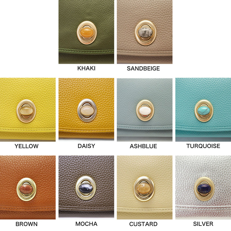 ハシバミ 長財布 レディース カード HASHIBAMI 財布 ブランド 大容量 本革 革 レザー おしゃれ かわいい かぶせ フラップ 小銭入れ パワーストーン 大人 上品 シンプル 天然石 ロングウォレット Ha-2104-306