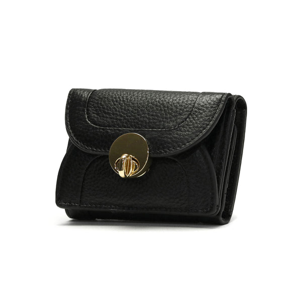 ハシバミ 三つ折り財布 レディース 小さい ブランド HASHIBAMI 財布 本革 革 レザー おしゃれ かわいい コンパクト ミニ 三つ折り 小銭入れ 大人 上品 黒 ニュー ラウンドフォルム ミニウォレット Ha-1711-453